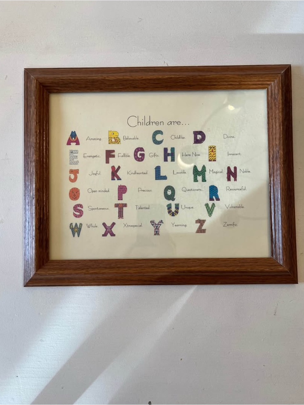 Vintage Framed 8x10 Nursery Alphabet Print
